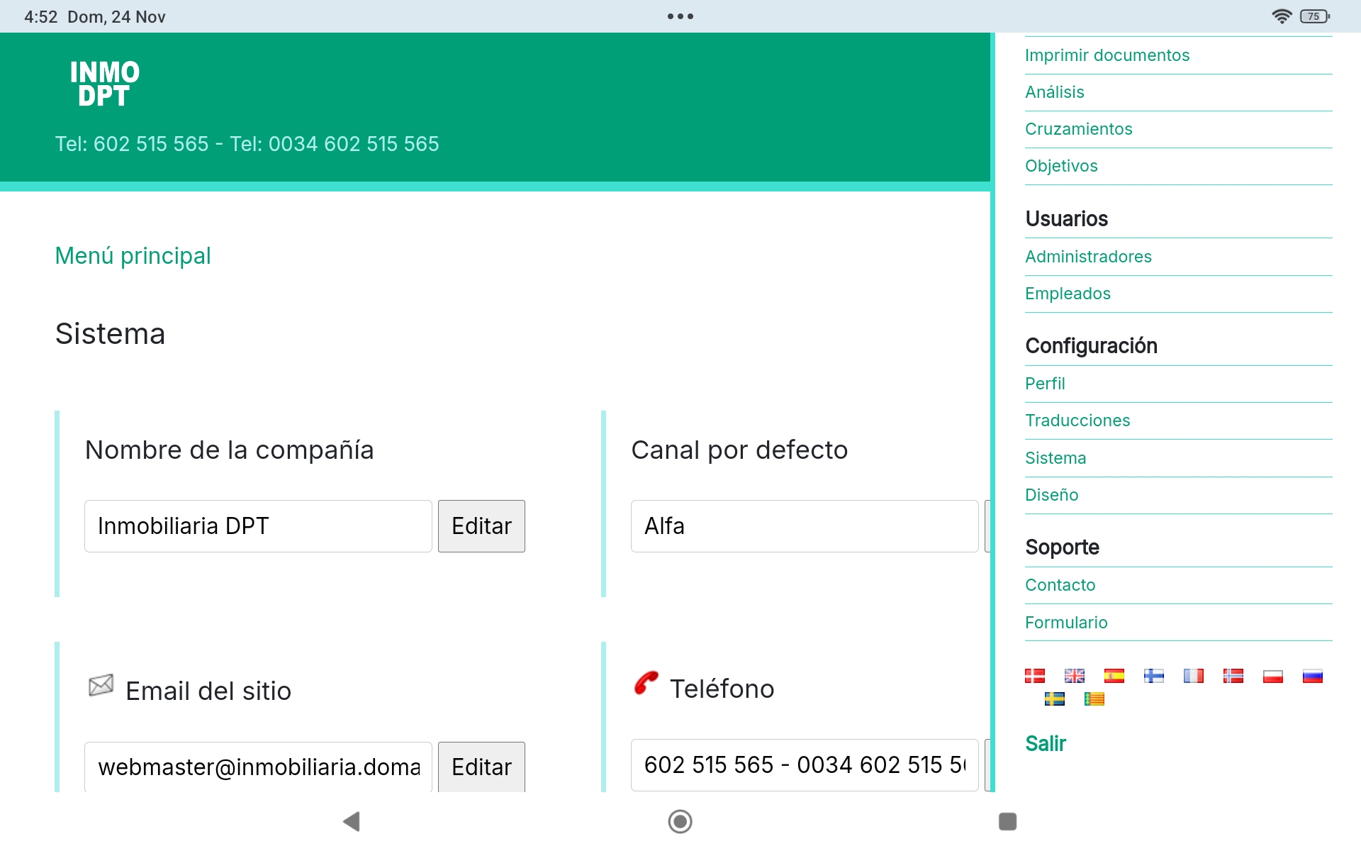 Configuración