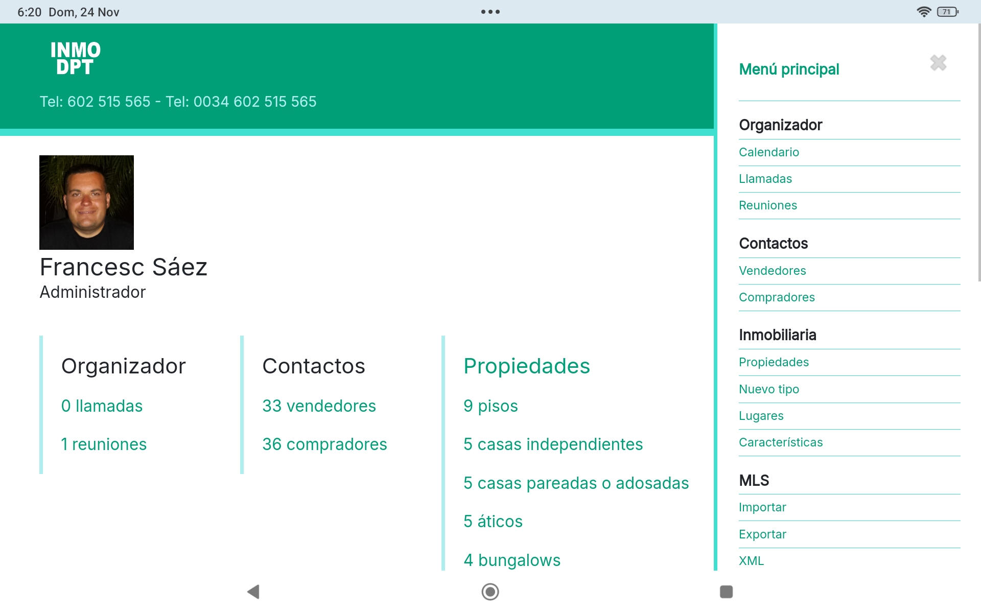Panel de control